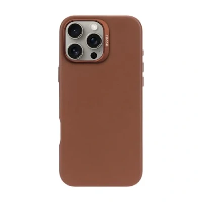 Immagine di DECODED custodia in pelle per iPhone 16 Pro Max, compatibile con MagSafe, vera ECCO di alta qualità, protettiva integrale, bordi rialzati proteggere lo schermo e la fotocamera,