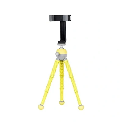 Immagine di JOBY PodZilla Medium Kit, Treppiede Flessibile e Attacco GripTight 360 Phone, dai Creatori del GorillaPod, per Smartphone, Compatibile con iPhone, Action Cam, Dispositivi fino a 1 Kg, Giallo
