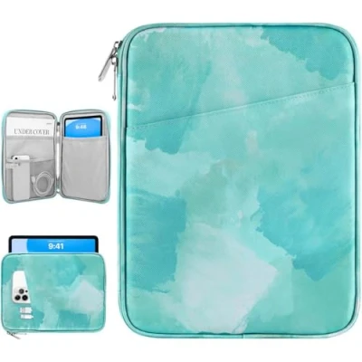 Immagine di Dadanism 9 11&quot; Custodia Sleeve per Tablet Compatibile con iPad Air 2024, 10,2 2021 2019, PRO 11 M4 2024 2018, 5/4 10,9 10a Gen, Galaxy Tab S9 FE/A8/A9+, Verde Sale Marino