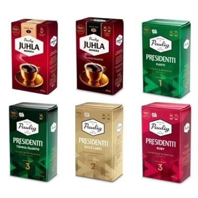 Immagine di Caffè Paulig 6 tipi di set 3kg 105oz macinatura fine Miscela filtro Premium macinato Sacchetto