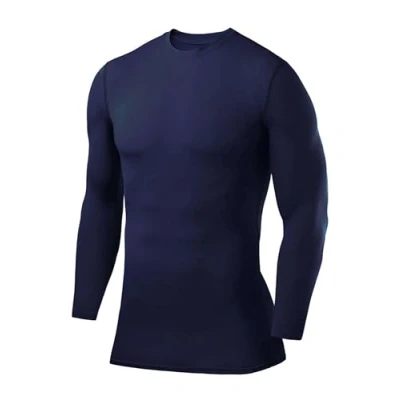 Immagine di PowerLayer Maglia da Uomo a Manica Lunga Girocollo Compressione Blu Scuro, L