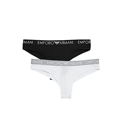 Immagine di Emporio Armani Brazilian Brief 2 PACK Slip, Donna, Taglia: Medium, White/black
