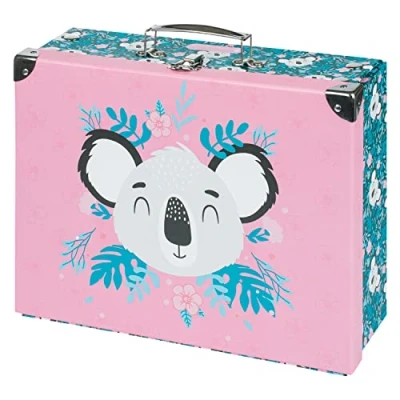 Immagine di Valigia per bambini giocattoli e forniture scolastiche, valigetta di cartone, giocattolo, pieghevole, custodia pieghevole con manico in metallo (Baby Koala)