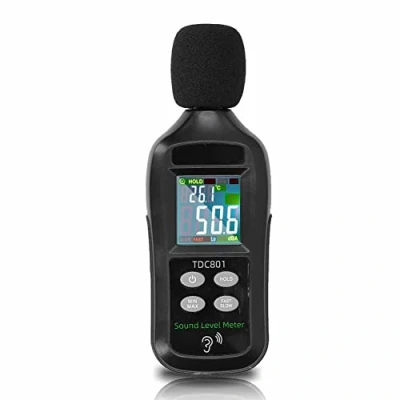 Immagine di misuratore di decibel, rumore 35dB 135dB Lettore fonometro digitale, misurazione del livello sonoro digitale LCD