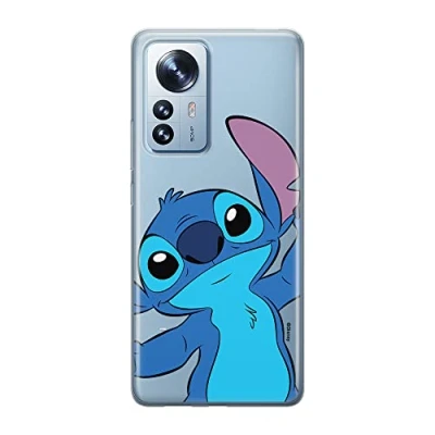Immagine di Ert Group custodia per cellulare Xiaomi 12 / 12X originale e con licenza ufficiale Disney, modello Stitch 018 adattato in modo ottimale alla forma dello smartphone, parzialmente trasparente