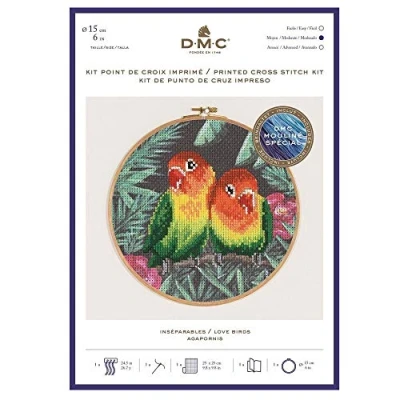 Immagine di DMC Kit di Uccelli d&#039;Amore, Tessuto Cotone, Vario