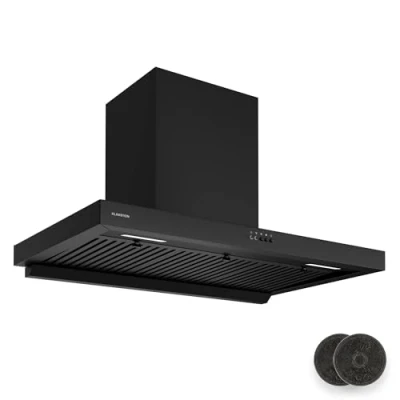 Immagine di Klarstein AeroClean Cappa Cucina da 90cm, Aspirante a Parete, Boost: 721 m3/ora, Efficienza Energetica A++, LED: 3800 4200K, 52 dB, Filtro Deflettore &amp; Carboni Attivi, Nero