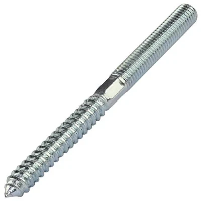 Immagine di AERZETIX Set di 10 vite a doppio filetto Prigioniero Punto Metallo/Legno con o senza tasselli Ø10x120mm Acciaio zincato Colore argento C44770