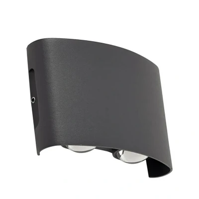 Immagine di Applique da esterno Lindby LED Ithan, a 2 luci, grigio, alluminio