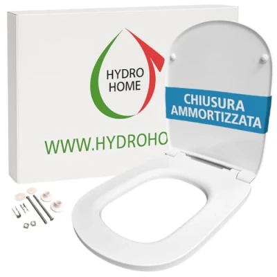 Immagine di Copriwater Sedile Wc dedicato/compatibile con Tesi Ideal Standard termoindurente bianco CHIUSURA RALLENTATA e Sgancio Rapido by HYDRO HOME