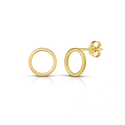 Immagine di Amberta Orecchini Minimal da Donna in Argento Sterling 925: Cerchio Aperto Placcato Oro
