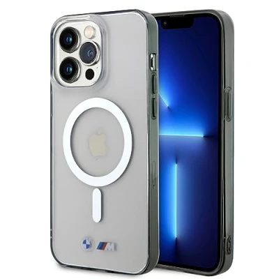 Immagine di BMW BMHMP14XHCRS Custodia rigida trasparente per iPhone 14 Pro Max 6.7&quot;, anello argento