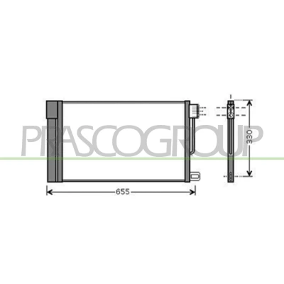 Immagine di PRASCO AA344C003 Condensatore 12,0 9,2 571, 585 R 134a FIAT: Punto II Hatchback, Grande Evo OPEL: Corsa E Hatchback