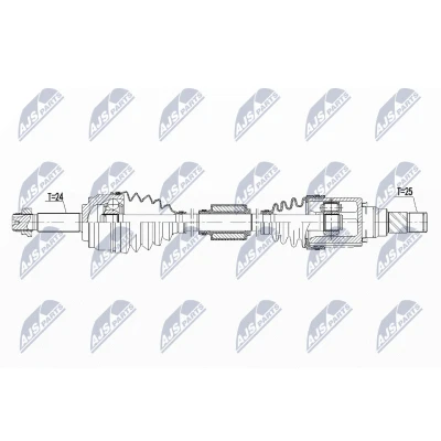 Immagine di NTY NPW MS 065 Albero motore / Semiasse Assale anteriore Dx 857