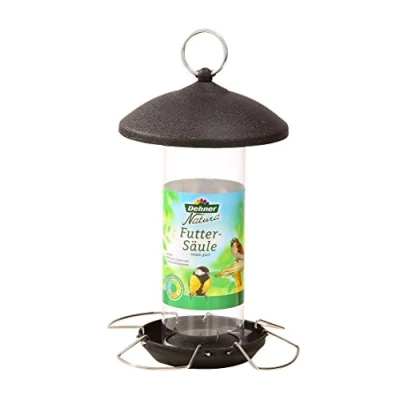 Immagine di Dehner 1942853 Natura Mangiatoia per uccelli selvatici, in metallo, 31 x 16 cm, colore: Nero