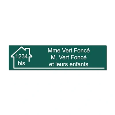 Immagine di Mygoodprice Targhetta incisa con nome e numero autoadesiva per cassetta delle lettere, 10 x 2,5 cm, personalizzabile, da 1 a 3 righe, verde scuro