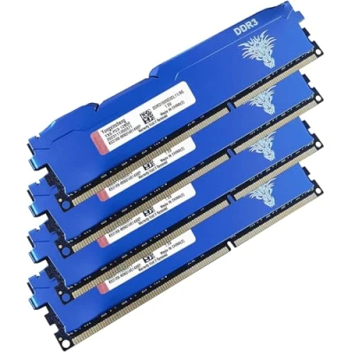 Immagine di DDR3 32GB Kit (4x8GB) Desktop Ram 1600MHz PC3 12800 Dimm Non ecc Unbuffered 1.5V 2Rx8 Dual Rank 240 Pin CL11 PC Computer Memory Udimm Componenti Memoria Upgrade Module (Blu)