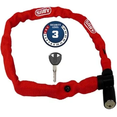 Immagine di ABUS Lucchetto a Catena 1500 Web per Bicicletta in Acciaio Speciale Rotonda Spessa 4 mm Livello di Sicurezza 3 60 cm Rosso
