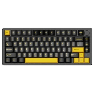 Immagine di ATTACK SHARK X86 Tastiera Meccanica Wireless, Da Gioco Al 75%, Interamente In Alluminio CNC, RGB Hot Swap con Manopola,Tastiera Cablata BT/2.4G/USB C per Mac/Win Nero Stellato
