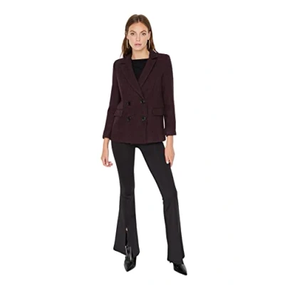 Immagine di Trendyol Blazer Regolare con Colletto a Risvolto Cappotto, Borgogna, 70 Donna