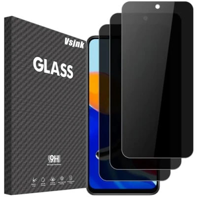 Immagine di Vsjnk Privacy Pellicola Protettiva Compatibile con Xiaomi Redmi Note 11 / 11S Vetro Temperato,3 Pezzi Protezione Schermo Anti Impronta Graffio Durezza 9H Bolle Alta Reattività.