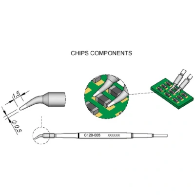 Immagine di JBC Tools C120006 punta dissaldante curva Dimensione 0.5 mm Contenuto 1 pz.