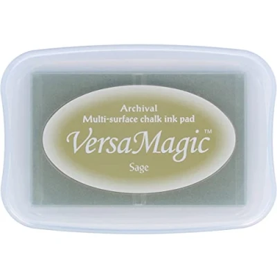 Immagine di Versamagic Ink Pads Tampone inchiostrante Tsukineko, finitura tipo gesso, colore verde salvia