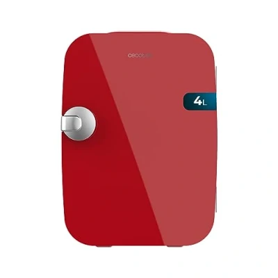 Immagine di Cecotec Mini Frigorifero Bolero MiniCooling 4L Rio Red, 12V 220V, Compatibile con auto e roulotte, Funzione di raffreddamento riscaldamento, Intervallo temperatura 5 65C, Trasporto facile