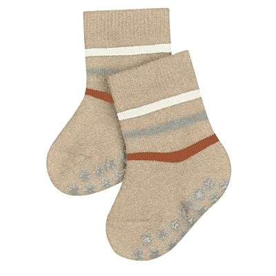 Immagine di FALKE Multi Stripe B HP cotone con suola in gomma 1 paio, Calze da casa Unisex Bimbi 0 24, Beige (Sand Melange 4650), 62 68