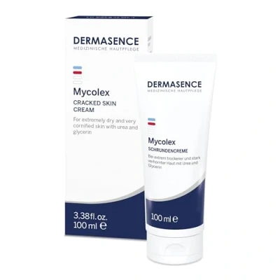 Immagine di DERMASENCE Mycolex Cracked Skin Cream 100 ml, Crema corpo con 40% di Urea, idratante pelle secca e screpolata, per aree callose ruvide dei piedi