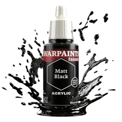 Immagine di The Army Painter, Warpaints Fanatic Black Matt Single Acrylics, pittura in miniatura per hobby miniatura, vernice di qualità Wargaming