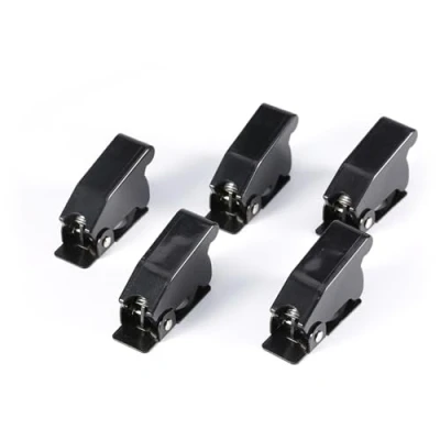Immagine di Fafeicy 5Pcs interruttore di sicurezza nero, protezione della copertura del cappuccio a scatto per levetta auto Molla in metallo plastica