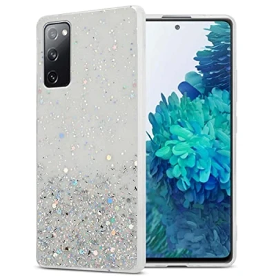 Immagine di Cadorabo Custodia compatibile con Samsung Galaxy S20 FE in Trasparente glitter protettiva silicone TPU scintillanti Ultra Slim Back Cover Case