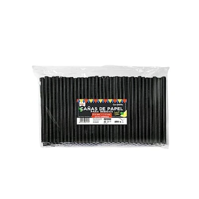 Immagine di DON PALILLO 250 cannucce di carta colore nero per cocktail. Dimensioni: 150 x 8 mm. 100% biodegradabili e compostabili.