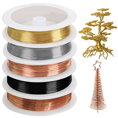 Immagine di Kurtzy 5pz Filo per Bigiotteria Rame Artistic Wire Metallico da 0,4 mm e 5 m Colori Gioielli, Artigianato, Perline Modellismo di Modellabile