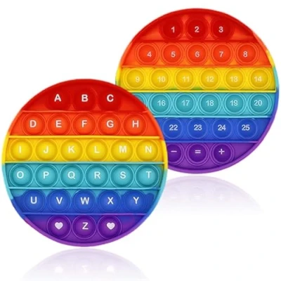 Immagine di Yeefunjoy Pop It Bubble Fidget Toy, Push Giocattolo Sensoriale da Spremere, Poppit Toys, Lettere/Numeri Multicolor Giocattoli Educativi Regali, Sollievo dallo Stress Bambini e Adulti