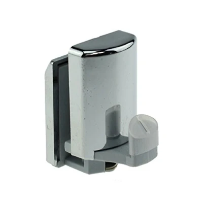 Immagine di SmoothLY Set di 4 ganci inferiori per porta da doccia cromata/a rullo/a pulegge/scorrevole, argento