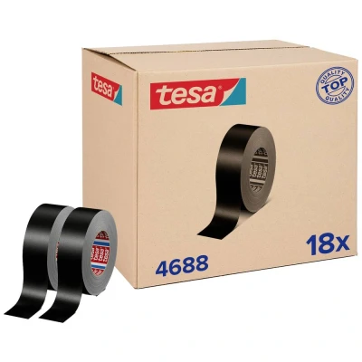 Immagine di tesa tesaband 4688 Standard 04688 00000 00 Nastro in tessuto Nero (L x L) 50 m mm 18 pz.