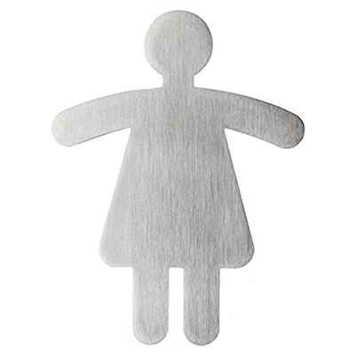 Immagine di Durable 495023 Pittogramma, adesivo, con simbolo sagomatoWC donne, acciaio inossidabile, 90x120 mm, argento metallizzato
