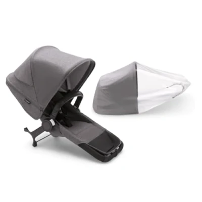 Immagine di Bugaboo Donkey 5 Duo, Set di Conversione Completo, Affiancato, Design Migliorato, Seduta Reversibile, Guida a una Mano e Archiviazione Espandibile, Grey Melange