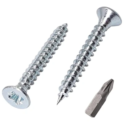 Immagine di SKIR&#039;CO Confezione da 500 viti in acciaio zincato, 2,5 x 20 mm, testa svasata Pozidriv, per truciolare, filettatura completa (500, mm)