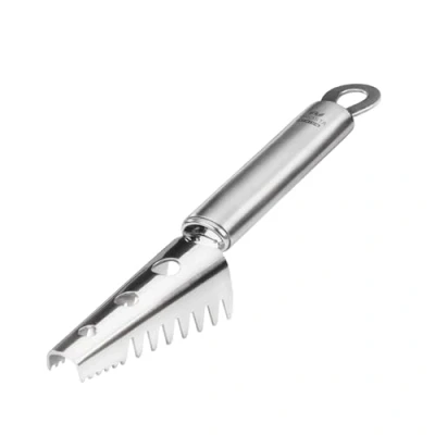 Immagine di Fackelmann Nirosta Squamapesce Professionale, Materiale Acciaio Inossidabile, Manico ergonomico con Foro, Dimensioni 20 cm di Lunghezza, Colore Argento