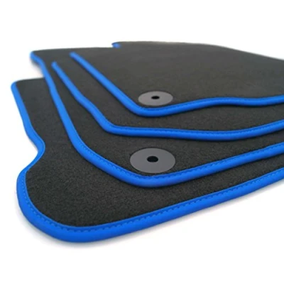 Immagine di kh Teile tappetini adatti per VW Golf 7 8 GTI R Line tutti i in velluto premium Tuning 4 pezzi nero blu