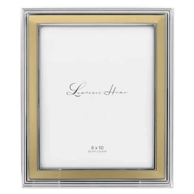 Immagine di Lawrence Frames Cornice portafoto in metallo placcato argento, 20 x 25 cm, pannello interno oro spazzolato