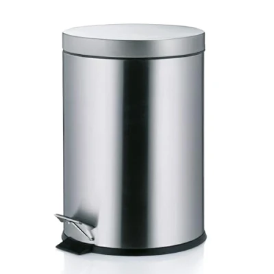Immagine di Kela Pattumiera per Cosmetici Torre in Acciaio Inox 3L Argento, Inossidabile, 17 x 25.5 cm