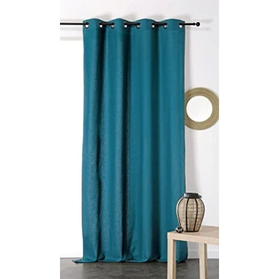 Immagine di Linder 511/47/135/375FR Tenda con Occhielli, in Cotone/Lino, Colore: Blu, 135 x 260 cm, Turchese