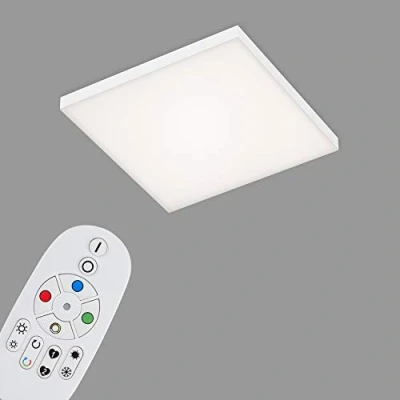 Immagine di BRILONER Leuchten Pannello a LED, lampada soffitto LED dimmerabile, senza cornice, controllo della temperatura di colore, RGB, incl. telecomando, 16 Watt, 1.800 Lumen, bianco, 295x295x57mm