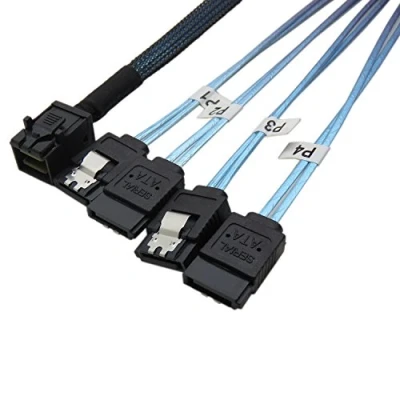 Immagine di CableDeconn Cavo per disco rigido interno HD Mini SAS (SFF 8643 Host) a 4 x SATA (Target) 0.5M