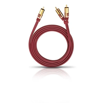 Immagine di Oehlbach NF Y Sub 100 Cavo subwoofer Cinch 2x Cinch/1x flessibile con schermatura efficiente 1 m rosso