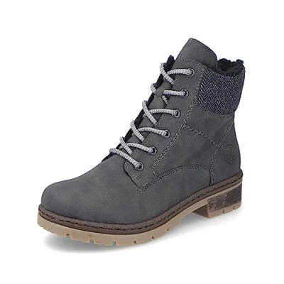 Immagine di Rieker Donna Stivaletti Y7424, Signora Allacciati,Stivali con Lacci,Boots,Chukka Boots,Stivali Corti,Grigio (Grau / 45),42 EU 8 UK